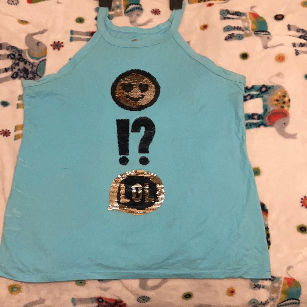 Reversible sequin shirt